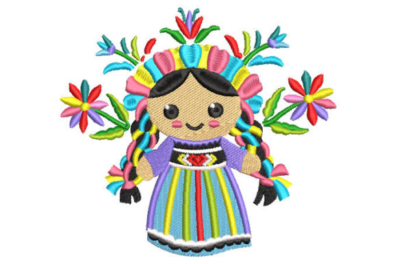 Doll with Colorful Dress and Crown
