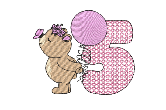Number 5 Cute Teddy